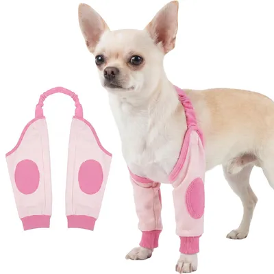 Imagen del producto de Protector acolchado para las patas delanteras, correa de hombro ajustable, para perros pequeños, vendaje para el codo