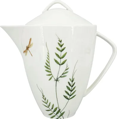 Obrázok produktu pre Porcelánová kanvica Vážka 1600 ml, zeleno-hnedá