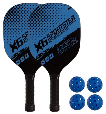 Obrázek produktu pro Sada 2 dřevěných pikleballových pádel se 4 míčky Azul ÚNICA