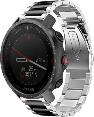 Produktbild von Strap-it Stahlarmband - Kompatibel mit Polar Grit X ProArmband Ersatzarmband Edelstahl Armband mit faltschließe Sportuhr zubehör für smartwatch 22mm Armband Silber
