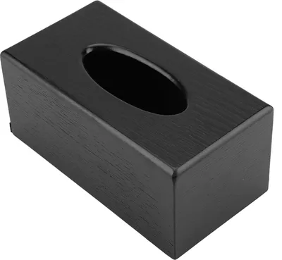 Produktbild von 23*12 *10,5 cm Rechteckige Holz-Gewebe-Box – Natürlicher Eleganz-Design für Wohnzimmer, Schlafzimmer und Küche (Schwarz)