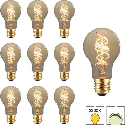 Produktbild von 10 x LED-Glühbirne E27 | 7.5 Watt dimmbar | 2200K extra warmweiß | Amber | Feiner Glühfaden | Lybardo Premium