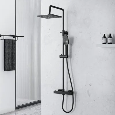 Produktbild von Duschsystem mit thermostatischer Mischbatterie und Regendusche - verstellbar