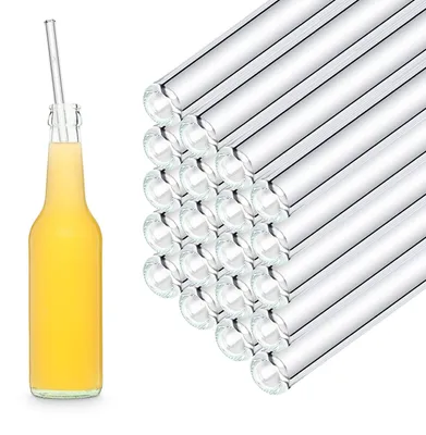 Produktbild von Wiederverwendbare Glasstrohhalme - 30 cm - Für Longdrinks, Smoothies - Spülmaschinenfest