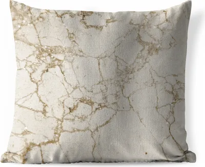 Produktbild von MuchoWow® Outdoor Kissen - Marmor - Weiß - Beige - 40x40 cm - Wetterfest - Lounge Kissen - Kopfkissen - Interieur - Polster mit Bild