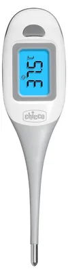 A digital thermometer against a white background.