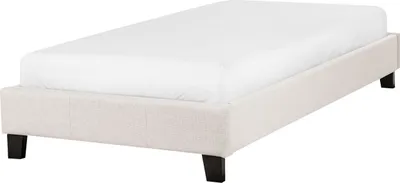 Obrázok produktu pre BELIANI Posteľ čalúnená svetlobéžová 90 x 200 cm rám postele s roštom bez čela spálňa moderný minimalistický štýl