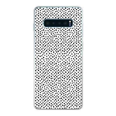 Produktbild von MuchoWow® Handyhülle Schutzhülle Hülle für Samsung Galaxy S10 Plus Polka dots - Schwarz - Weiß Silikon Softcase Handy Hülle - Schutzhülle