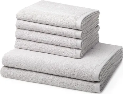 Produktbild von Ross Vita 4 X Handtuch 2 X Duschtuch im Set Walkfrottee aus Baumwolle 520 g/m², Flauschig weich saugstark und pflegeleicht, Gewebte Bordüre mit Logo Stickerei