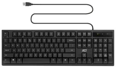 Zdjęcie produktu dla ACT AC5410, Pełnowymiarowy (100%), Przewodowa, USB, Membranowa, QWERTY, Czarny