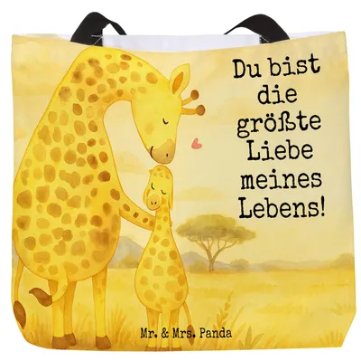 Produktbild von Mr. & Mrs. Panda Strandtasche Giraffe Kind Design - Weiß - Geschenk, Schultasche, Tochter, Tasche, Einkaufstasche, Reisetasche, Afrika, Mutter, Mama, Tote Bag, Sohn