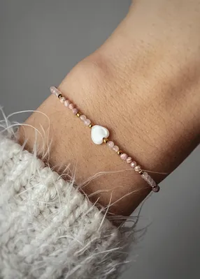 Produktbild von Armband mit Rosenquarz & Rhodochrosit, 925er Silber
