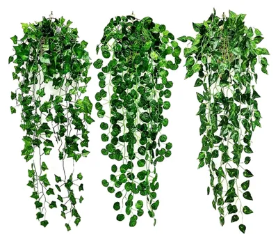 Produktbild von 3 Stück Künstliche Hängepflanzen 95 cm Wartungsfreie Pflanzen für Innen- und Außendekoration