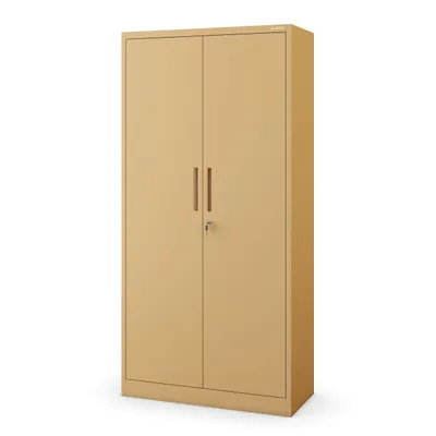 Zdjęcie produktu dla JAN NOWAK Szafa Biurowa Metalowa na Akta i Dokumenty Medyczna industrialna 185x90 cm | Ryglowany Zamek Regulowane Połki Malowana Proszkowo | JAN 185, Beżowa