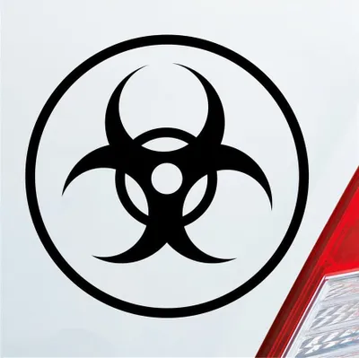 Produktbild von Auto Aufkleber  Hazard Virus Gefahr Corona Krank Infiziert Viren 10x5 cm Schwarz Matt Sticker Heckscheibenaufkleber