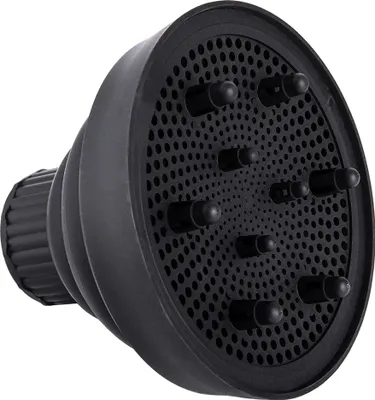 Produktbild von Ponik’s - Faltbarer Silikon-Diffusor, Universeller Haardiffusor, Föhnaufsatz für Perfekte Locken Haarfönabdeckung, Passt auf die meisten Profi-Haartrockner, Schwarz