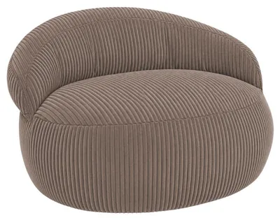 Image de Pouf XXL déhoussable en velours côtelé BANANAIR 110x100 cm marron