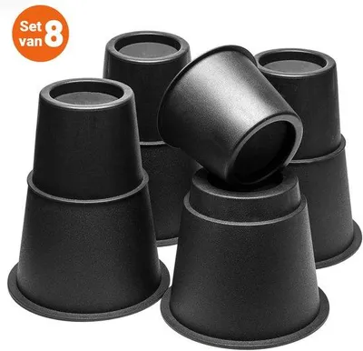 Productafbeelding van JustValue Meubelverhogers Set - Set 8-delig - tot 21 cm - Max. 7.5 cm Diameter - Stapelbaar - Verstelbaar - Antislip