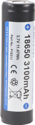 Produktbild von Keeppower 18650 3100mAh, 3,7V Li-Ion-Akku geschützt 69,5 x 18,6mm, flacher Kopf