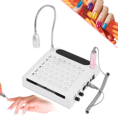 Produktbild von 4 in 1 LED Elektrische Nagelstaubsammler Nagelstudio 80W Nagelfräser Maniküre Fräser Nagelsaubsammle Nail Art Staubsauger Maniküre Werkzeug Nail Art Staubsauger