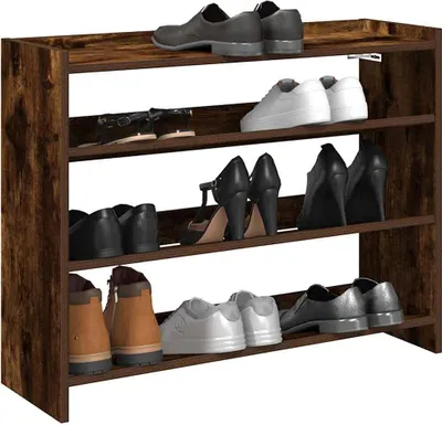 Zdjęcie produktu dla vidaXL Stojak na buty dąb wędzony 80x25x62 cm materiał drewnopochodny