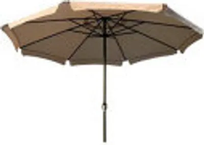 Produktbild von XXL Alu Sonnenschirm Ø 4m Kurbelschirm Gartenschirm Marktschirm Krempe taupe