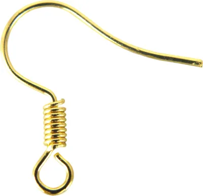 Produktbild von 20 Ohrhaken mit Öse und Feder, gold
