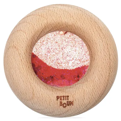 Image de Hochet pour bébé en bois sensoriel - 7 x 7 x 2 cm - Rouge | par Petit Boum