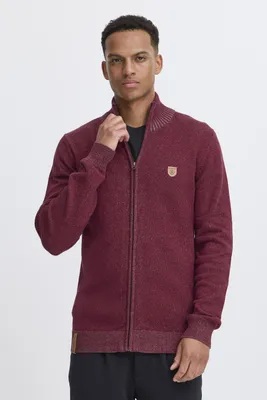 Produktbild von INDICODE IDAndy Herren Strickjacke Cardigan Grobstrick Pullover mit Stehkragen Reißverschluss Baumwollmischung Regular fit