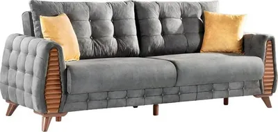 Immagine prodotto di Divano Chesterfield a 3 posti Divano tessile moderno Divani grigio