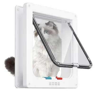 Imagen del producto de Puerta para mascotas, ideal para gatos y perros pequeños, fácil de instalar, apta para uso en interiores y exteriores