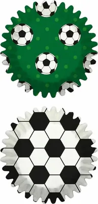 Produktbild von Birkmann Mini-Papierbackförmchen, 100 Stück, Backförmchen, Muffinbackform, Muffinform, Fussball, Ø 4.5 cm, 444874