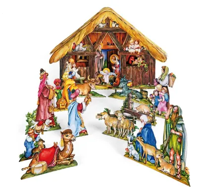 Produktbild von Schreiber-Bogen Kartonmodellbau Weihnachtskrippe mit Königen