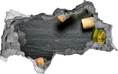 Produktbild von Selbstklebender Loch-3D-Aufkleber 95x73 cm Weißwein und Obst