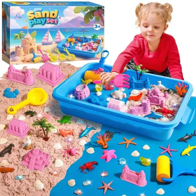 Produktbild von Sandspielset Sandformen Sandkunstset Kinder - Sandspielzeug - Für Sandkasten und Garten