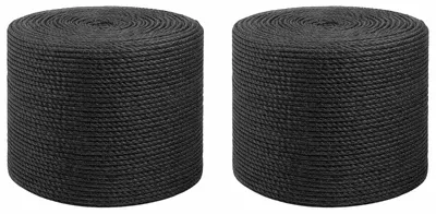 Obrázok produktu pre vidaXL Jútový povrázok, 2 kusy, 2 mm, čierna farba, 100% jutovina