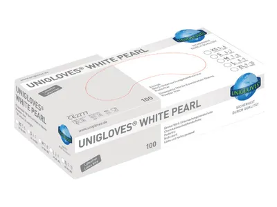 Produktbild von Unigloves WHITE PEARL Nitrilhandschuhe 7-8 Medium 100 Stück/Box