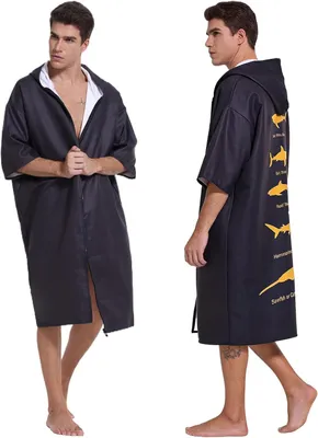 Productafbeelding van Surfponcho, sneldrogende microvezel badponcho met capuchon, voor watersport