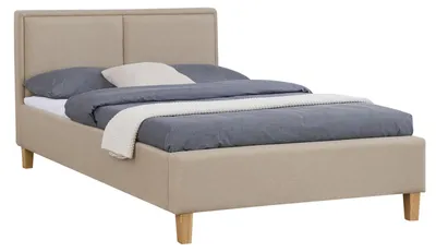Produktbild von Polsterbett ANAIS Bettgestell Einzelbett 120x200 cm Designbett inklusive Lattenrost, Stoffbezug in beige