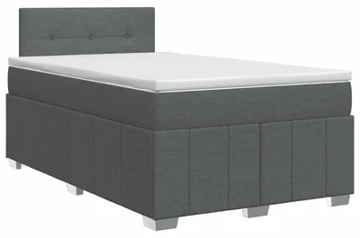 Immagine prodotto di vidaXL Letto a molle con materasso grigio scuro 120 x 190 cm tessuto