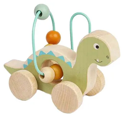 Produktbild von Bigjigs Schiebefigur Diplodocus aus Holz mit Perlenrahmen
