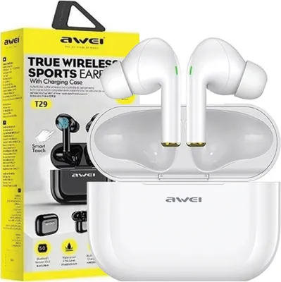 Obrázok produktu pre Slúchadlá Awei Bluetooth 5.0 T29 Tws + dokovacia stanica biela/biela
