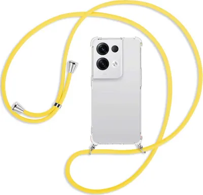 Produktbild von Handykette Backcover-Schutzhülle mit Band (Metall silberfarben) für Oppo Reno8 Pro 5G (6.62'') - gelb