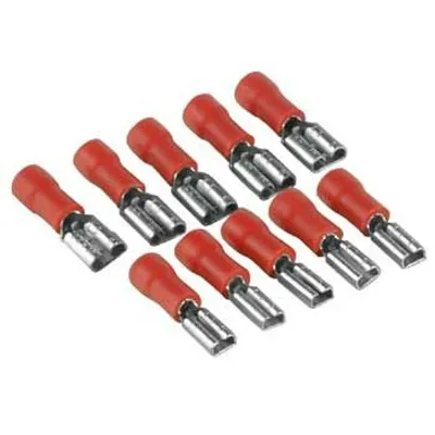Produktbild von Hama Flat plug capsule set, Rot, Silber, 10 Stück(e), 106 mm, 95 mm, 18 mm, 15 g