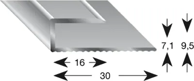 Produktbild von Kügele Gleitabschlussprofil U-Profil Übergangsleiste 7/1000mm Alu silber eloxiert