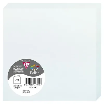 Produktbild von Clairefontaine 2839C, Standard-Grußkarte, Blau, 210 g/m², 135 mm, 135 mm, Frankreich