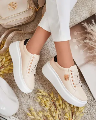 Produktbild von Damen Sneakers Taersev Beige, leichte Freizeitschuhe, Größe 40