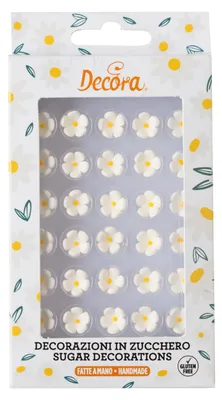 Produktbild von Zuckerblumen 30 Stück handgefertigt DECORA natürliche Farben Deko Blumen