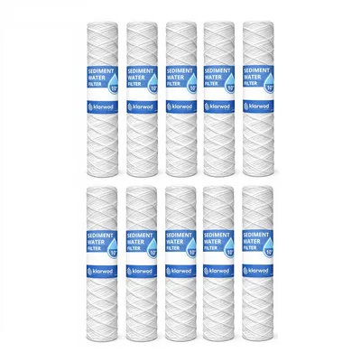Produktbild von KLARWOD Wasserfilterpatrone 10" (20 Mikron) 10 Pack String gewickelt Sediment Wasserfilterkartusche ganze Haus Sediment Filtration Universal Ersatz