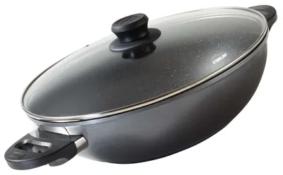 Immagine prodotto di STONELINE® Padella Wok 32 cm | con coperchio - Nero